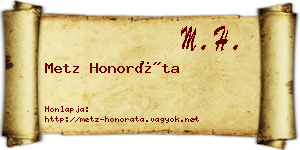 Metz Honoráta névjegykártya